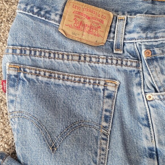 VTG 90s LEVI'S 550 Women's Blue Jeans Relaxed Fit Tapered Light Wash Sz 14S - Picture 3 of 6